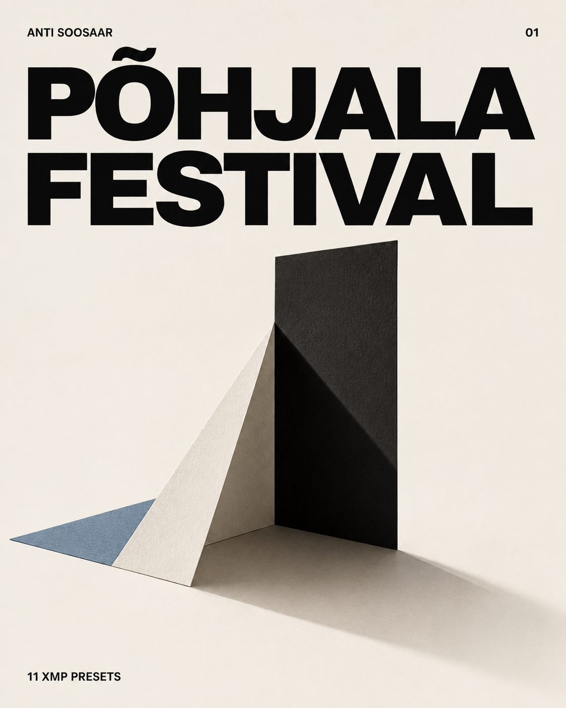Põhjala Festival typographic cover with black and pale paper.