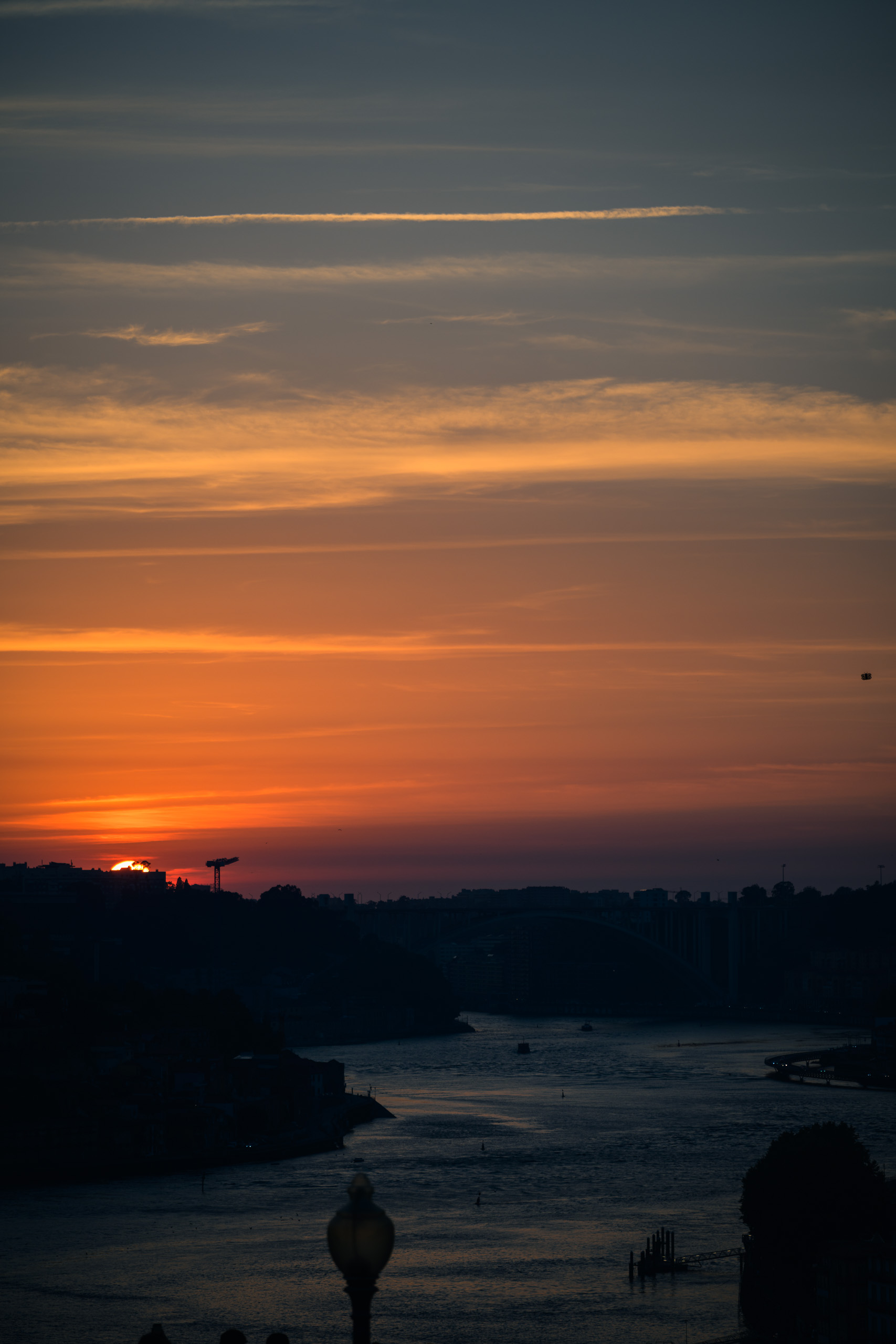 With preset. Douro and Porto silhouettes just after sunset — with the Blue Hour Transition preset.